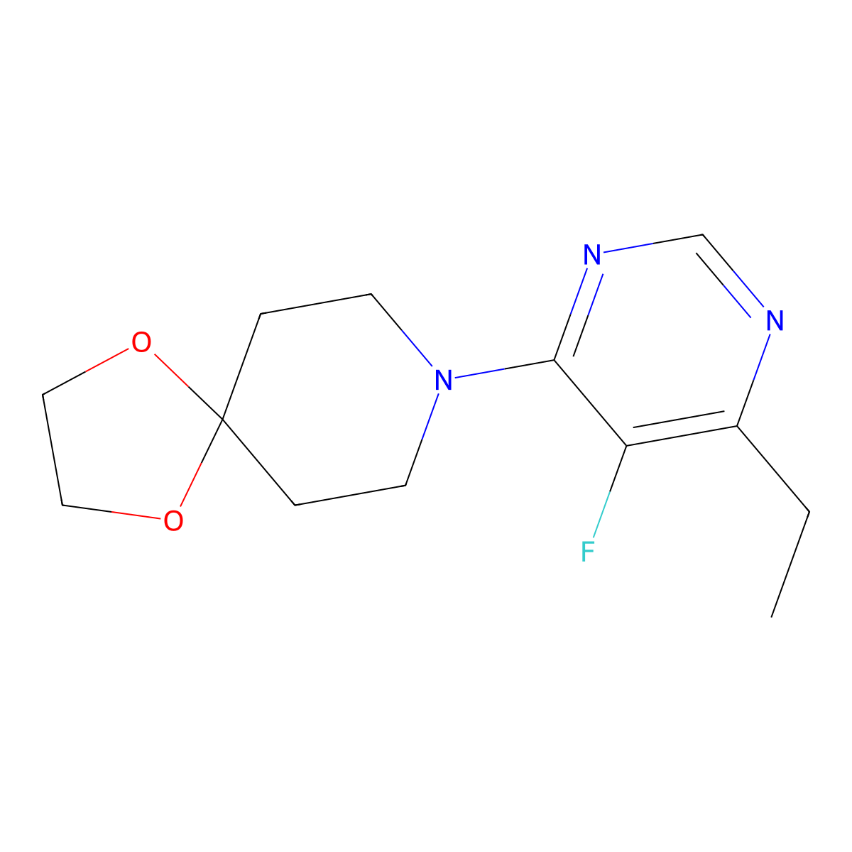 8-(6-Ethyl-5-fluoropyrimidin-4-yl)-1,4-dioxa-8-azaspiro[4.5]decane molecular structure, CAS 1874375-12-8