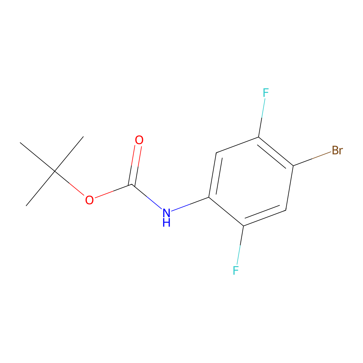 tert-butyl N-(4-bromo-2,5-difluorophenyl)carbamate molecular structure, CAS 1874418-51-5