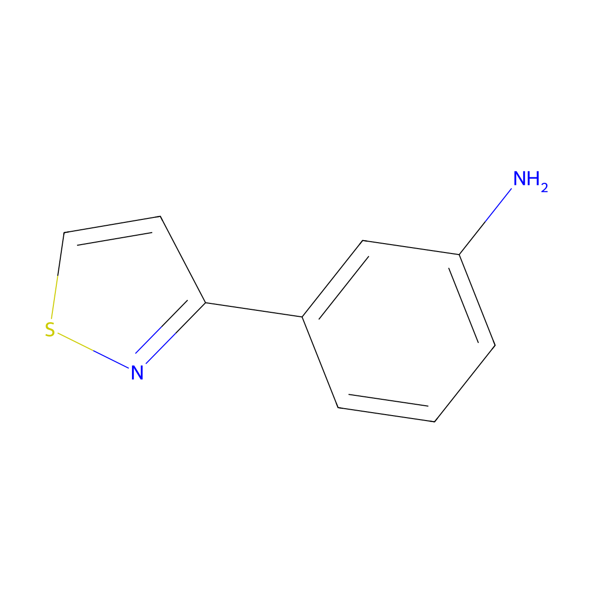3-(1,2-Thiazol-3-yl)aniline molecular structure, CAS 1874457-59-6