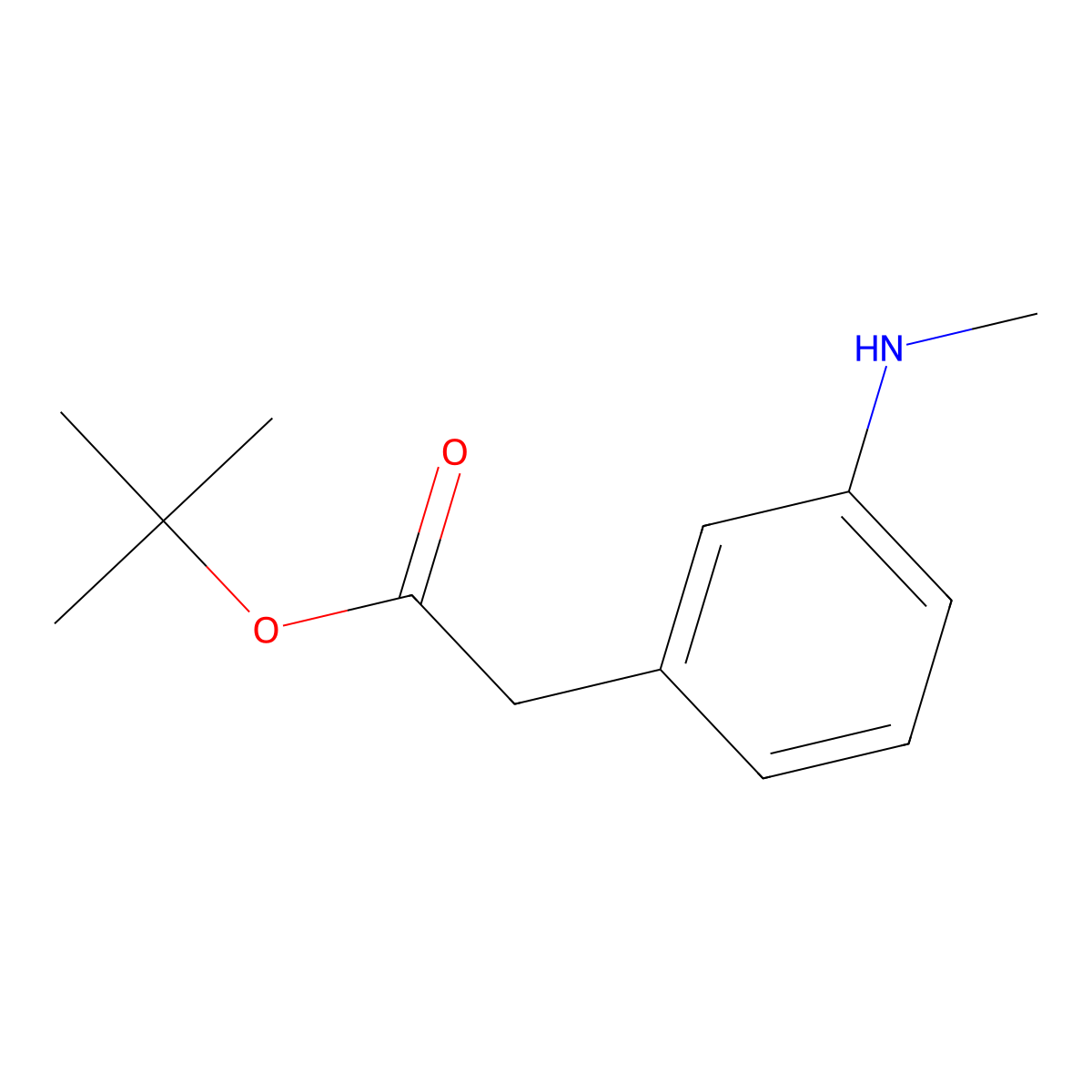 Tert-butyl 2-[3-(methylamino)phenyl]acetate molecular structure, CAS 1874475-67-8