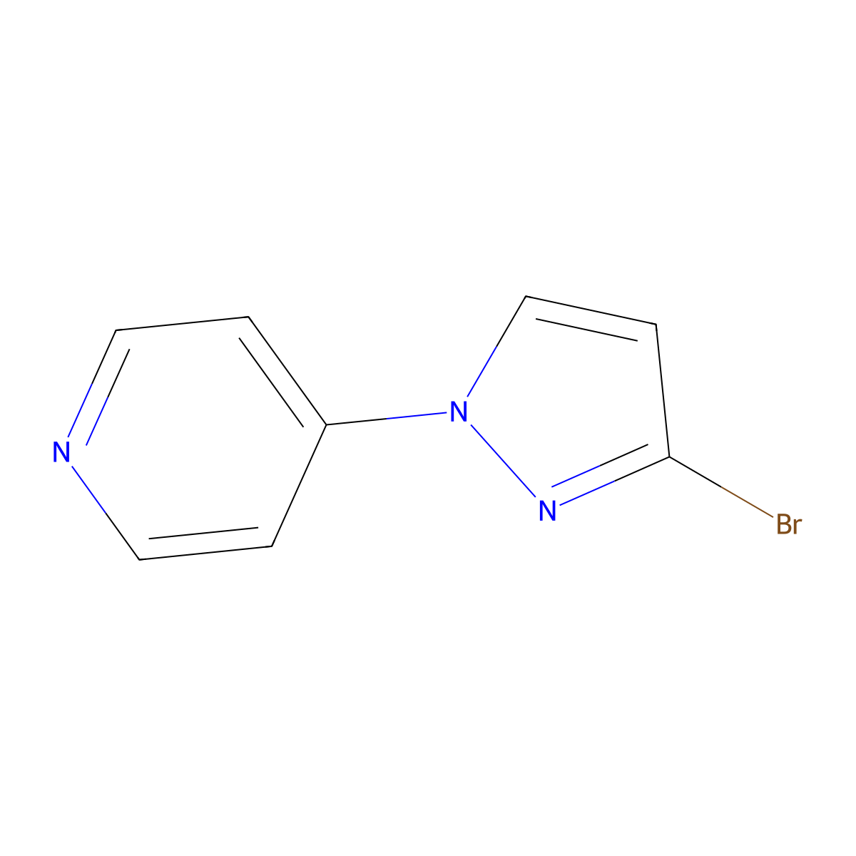 4-(3-bromo-1H-pyrazol-1-yl)pyridine molecular structure, CAS 1874509-70-2
