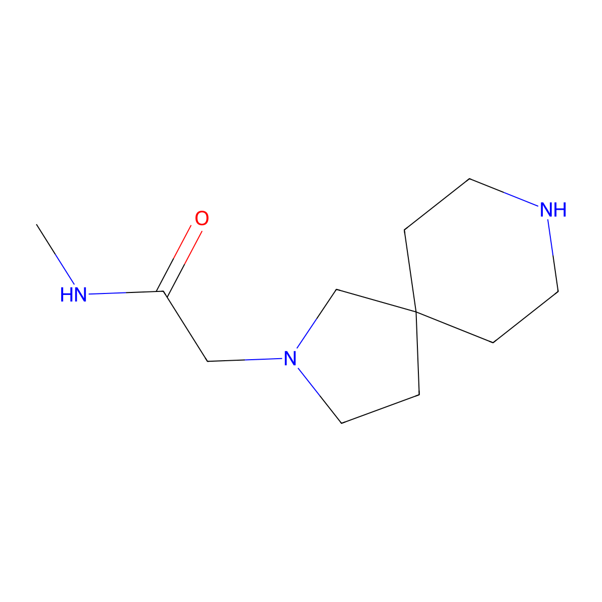 2-{2,8-diazaspiro[4.5]decan-2-yl}-N-methylacetamide molecular structure, CAS 1874511-07-5
