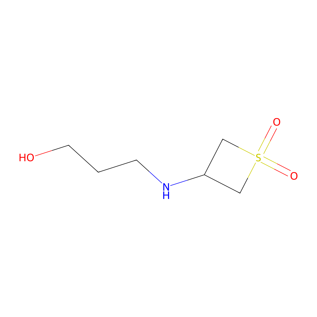 3-((3-Hydroxypropyl)amino)thietane 1,1-dioxide molecular structure, CAS 1874548-25-0