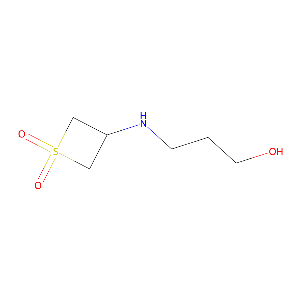 3-((3-Hydroxypropyl)amino)thietane 1,1-dioxide molecular structure, CAS 1874548-25-0