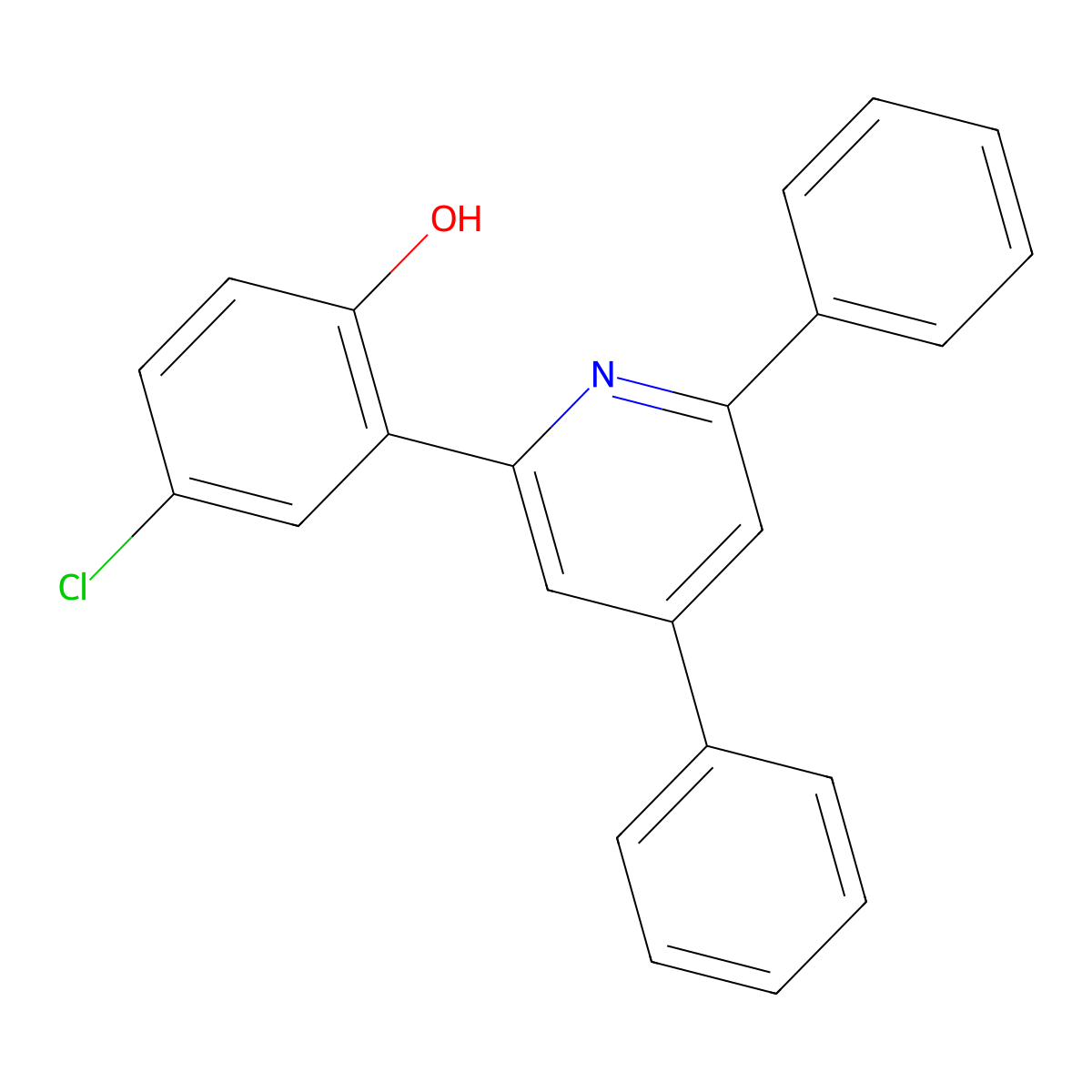 4-Chloro-2-(4,6-diphenylpyridin-2-yl)phenol molecular structure, CAS 187455-97-6