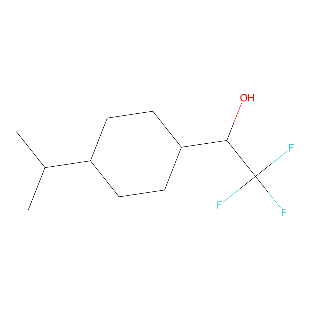 2,2,2-Trifluoro-1-(4-isopropylcyclohexyl)ethan-1-ol molecular structure, CAS 1874551-09-3