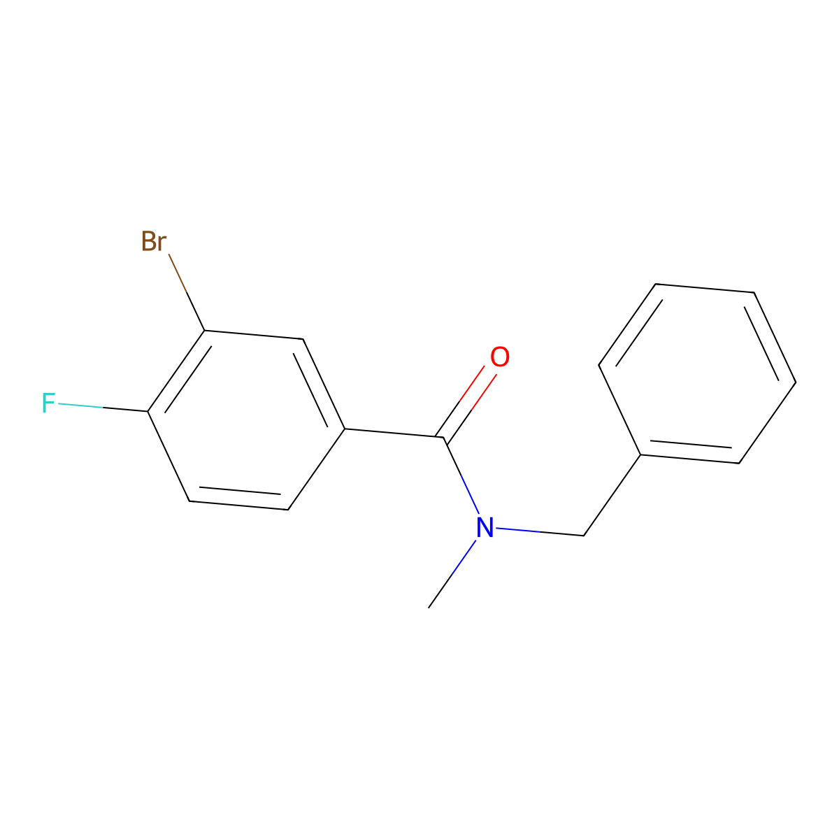 3-Bromo-4-fluoro-N-methyl-N-(phenylmethyl)benzamide molecular structure, CAS 1874577-80-6