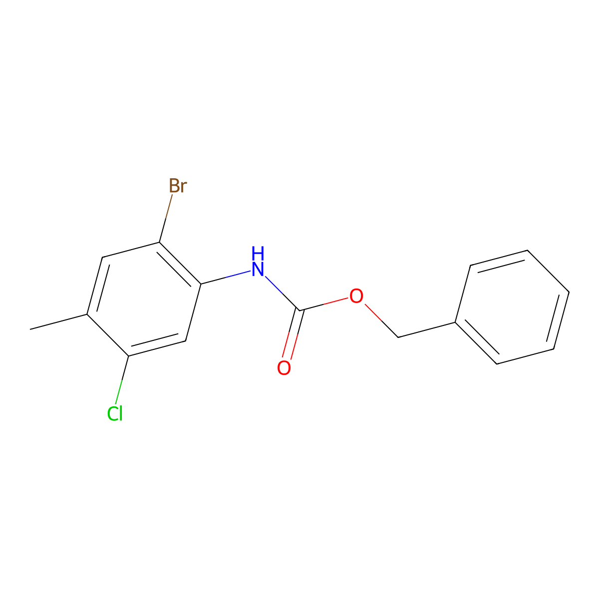 benzyl N-(2-bromo-5-chloro-4-methylphenyl)carbamate molecular structure, CAS 1874579-08-4