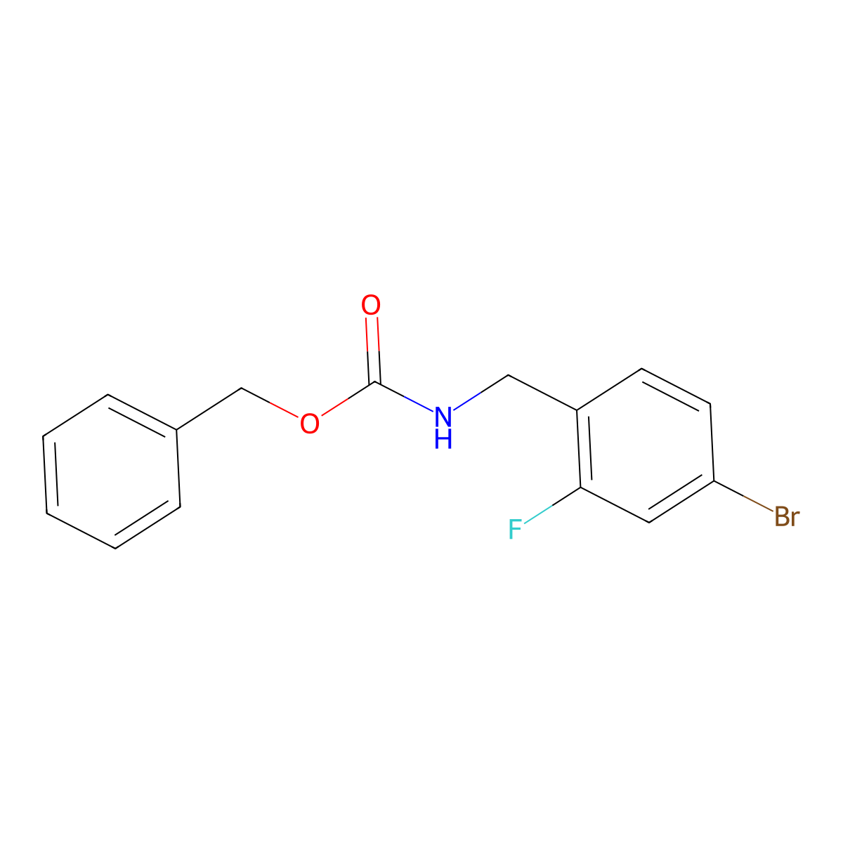 benzyl N-[(4-bromo-2-fluorophenyl)methyl]carbamate molecular structure, CAS 187458-68-0