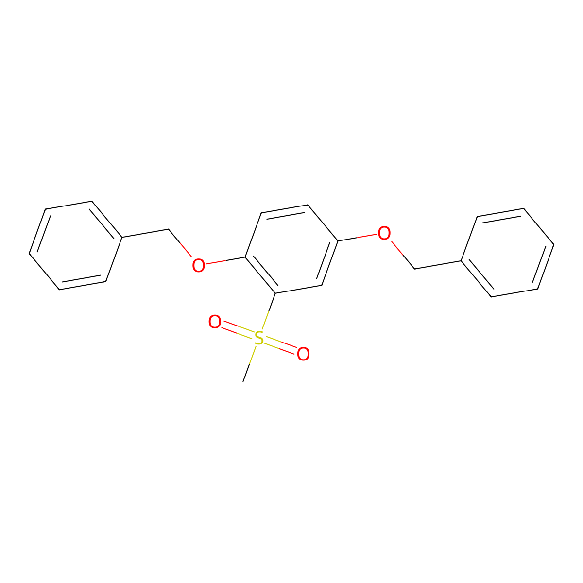 2-Methylsulfonyl-1,4-bis(phenylmethoxy)benzene molecular structure, CAS 187460-22-6