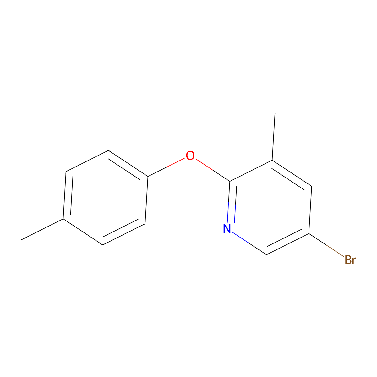 5-Bromo-3-methyl-2-(p-tolyloxy)pyridine molecular structure, CAS 1874623-79-6
