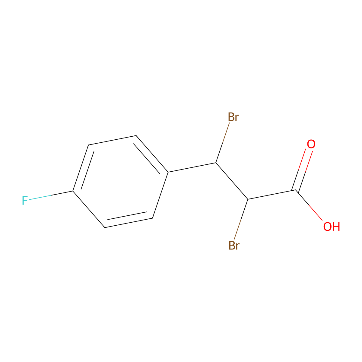 2,3-Dibromo-3-(4-fluorophenyl)propanoic acid molecular structure, CAS 187463-08-7