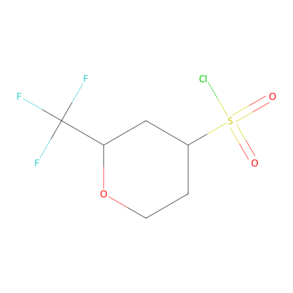 2-(Trifluoromethyl)oxane-4-sulfonyl chloride molecular structure, CAS 1874643-68-1