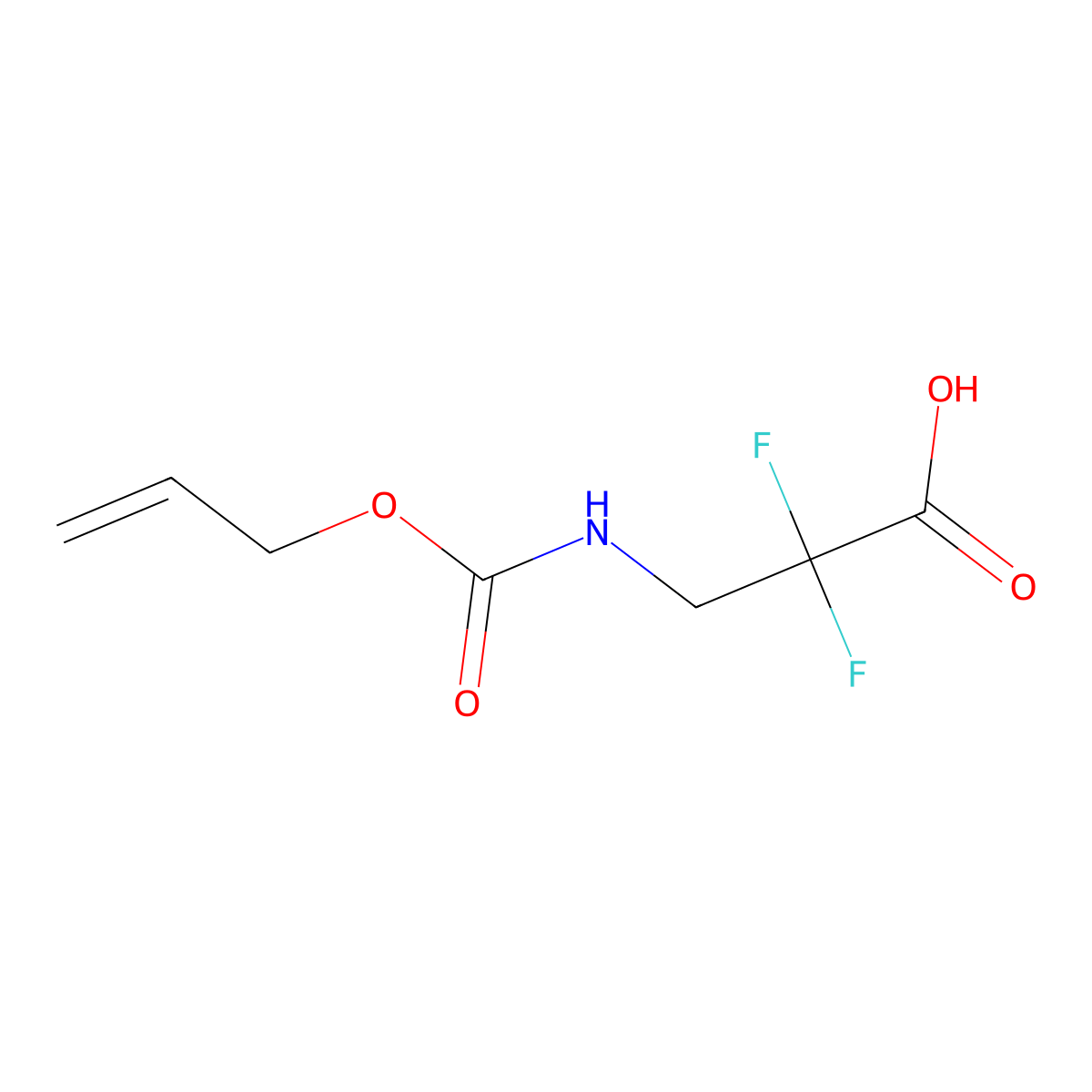 2,2-Difluoro-3-{[(prop-2-en-1-yloxy)carbonyl]amino}propanoic acid molecular structure, CAS 1874685-66-1