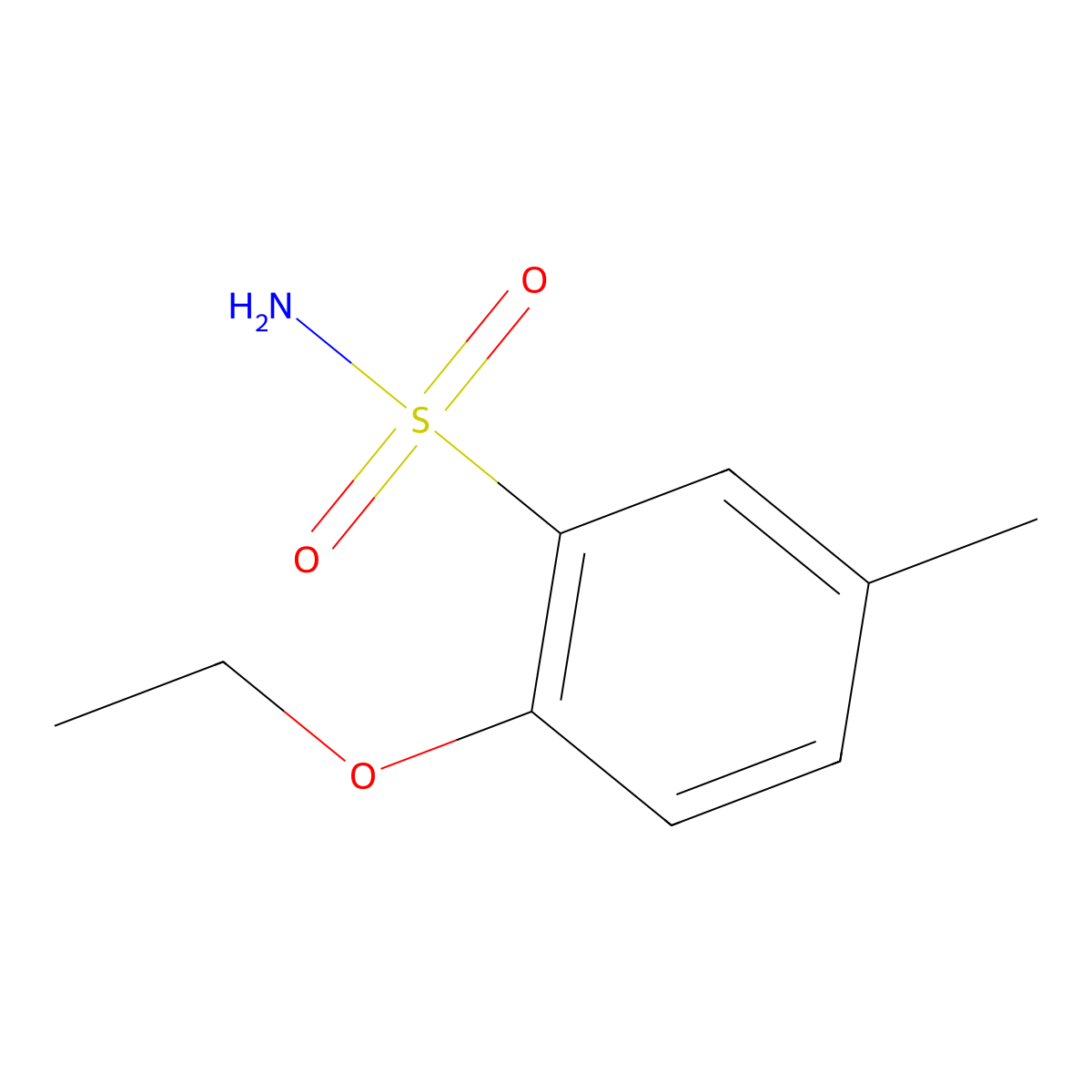 2-Ethoxy-5-methylbenzene-1-sulfonamide molecular structure, CAS 187471-14-3