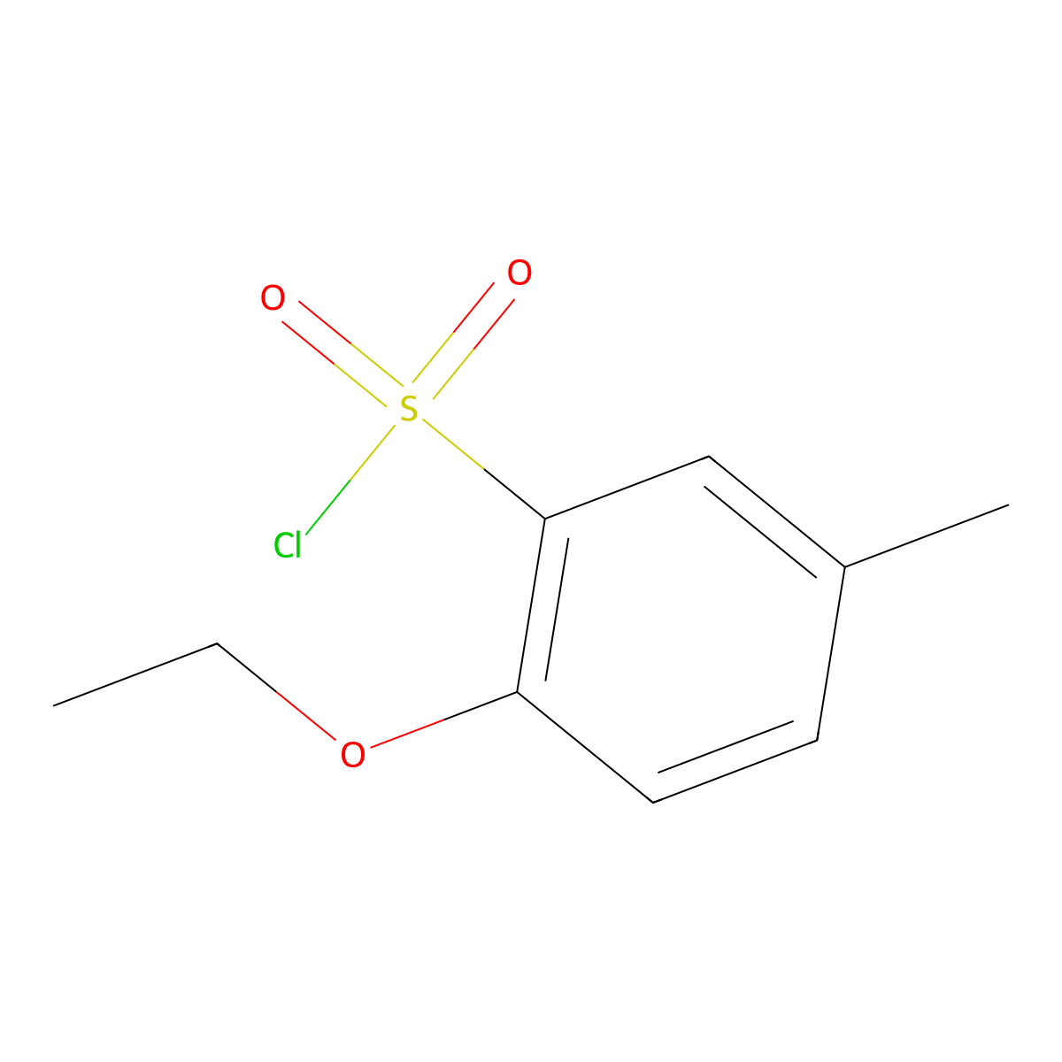 2-Ethoxy-5-methylbenzene-1-sulfonyl chloride molecular structure, CAS 187471-28-9