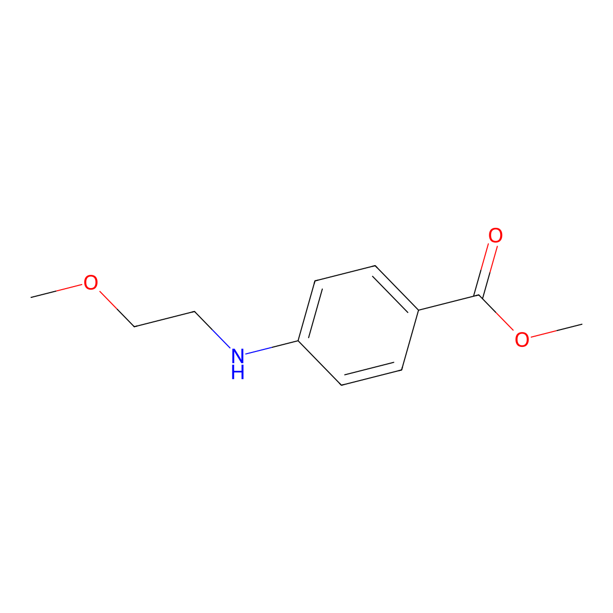Methyl 4-[(2-methoxyethyl)amino]benzoate molecular structure, CAS 1874740-64-3