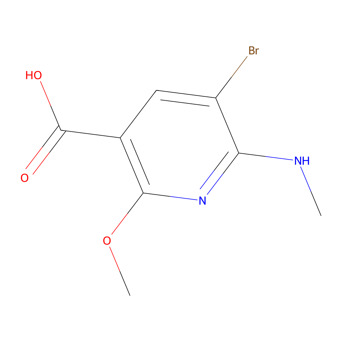 5-Bromo-2-methoxy-6-methylaminopyridine-3-carboxylic acid molecular structure, CAS 187480-17-7