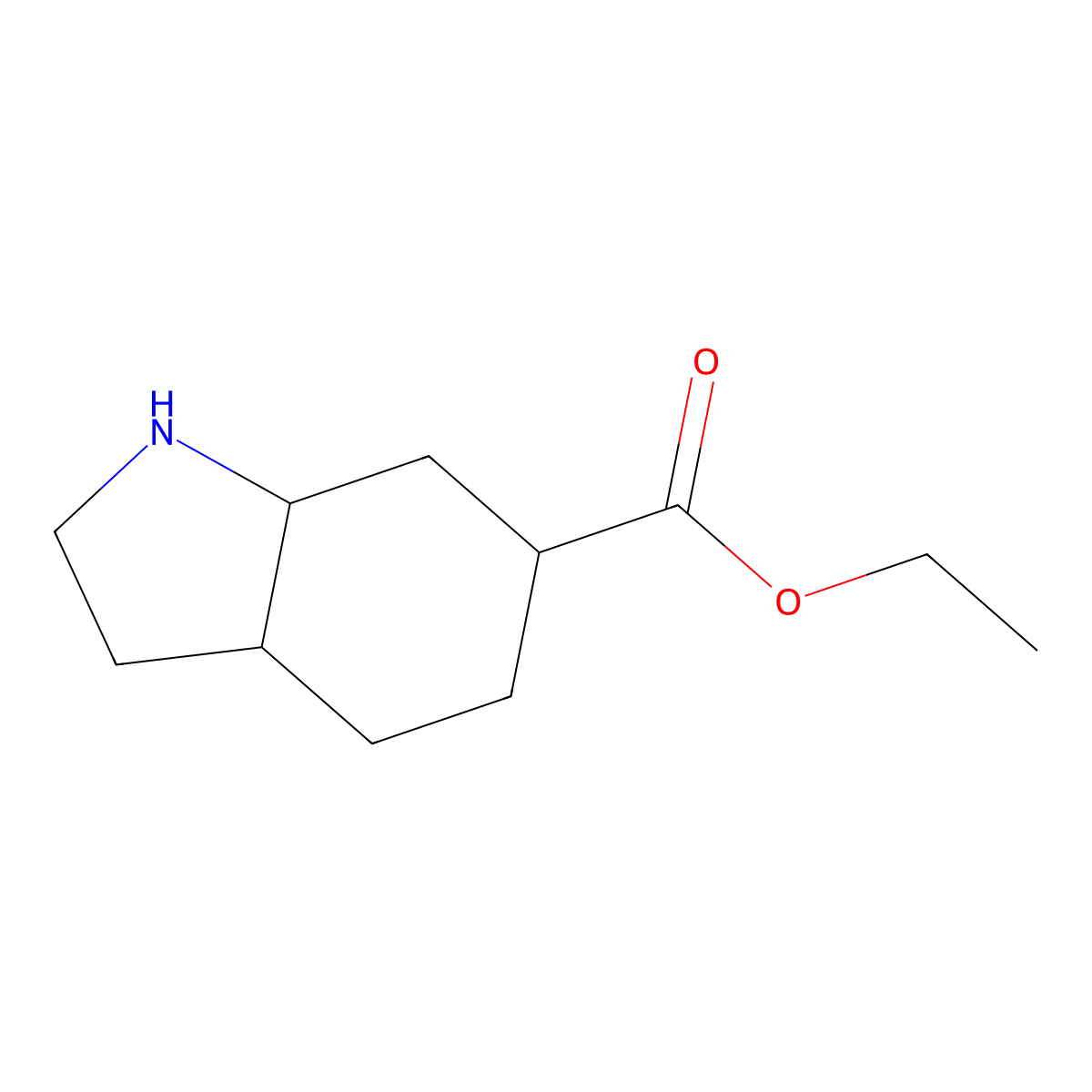 ethyl octahydro-1H-indole-6-carboxylate molecular structure, CAS 1874842-59-7