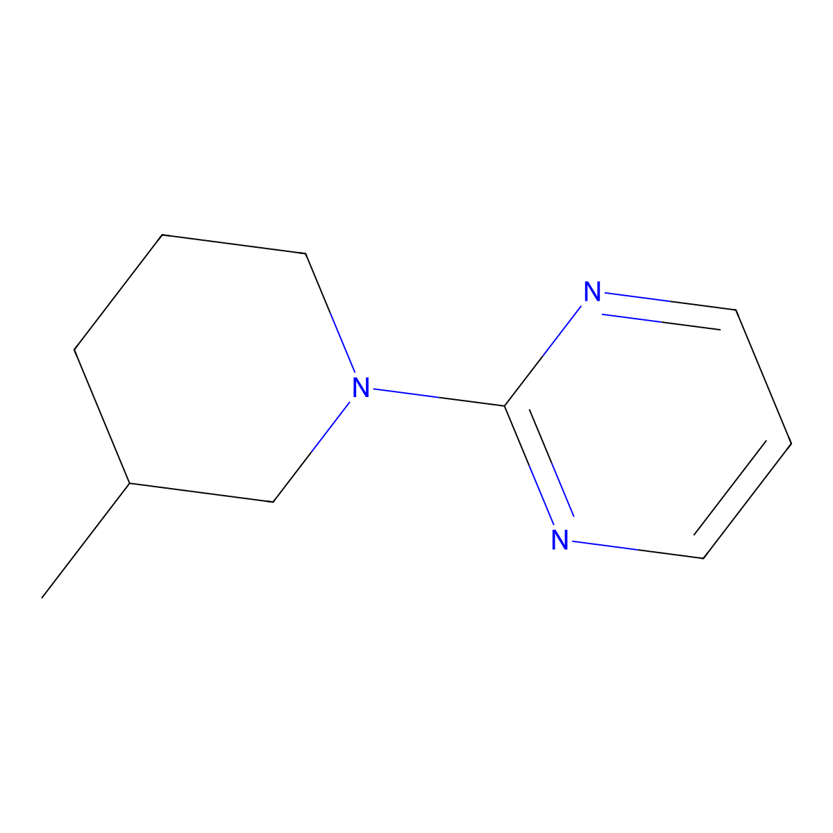 2-(3-Methylpiperidin-1-yl)pyrimidine molecular structure, CAS 1874972-51-6