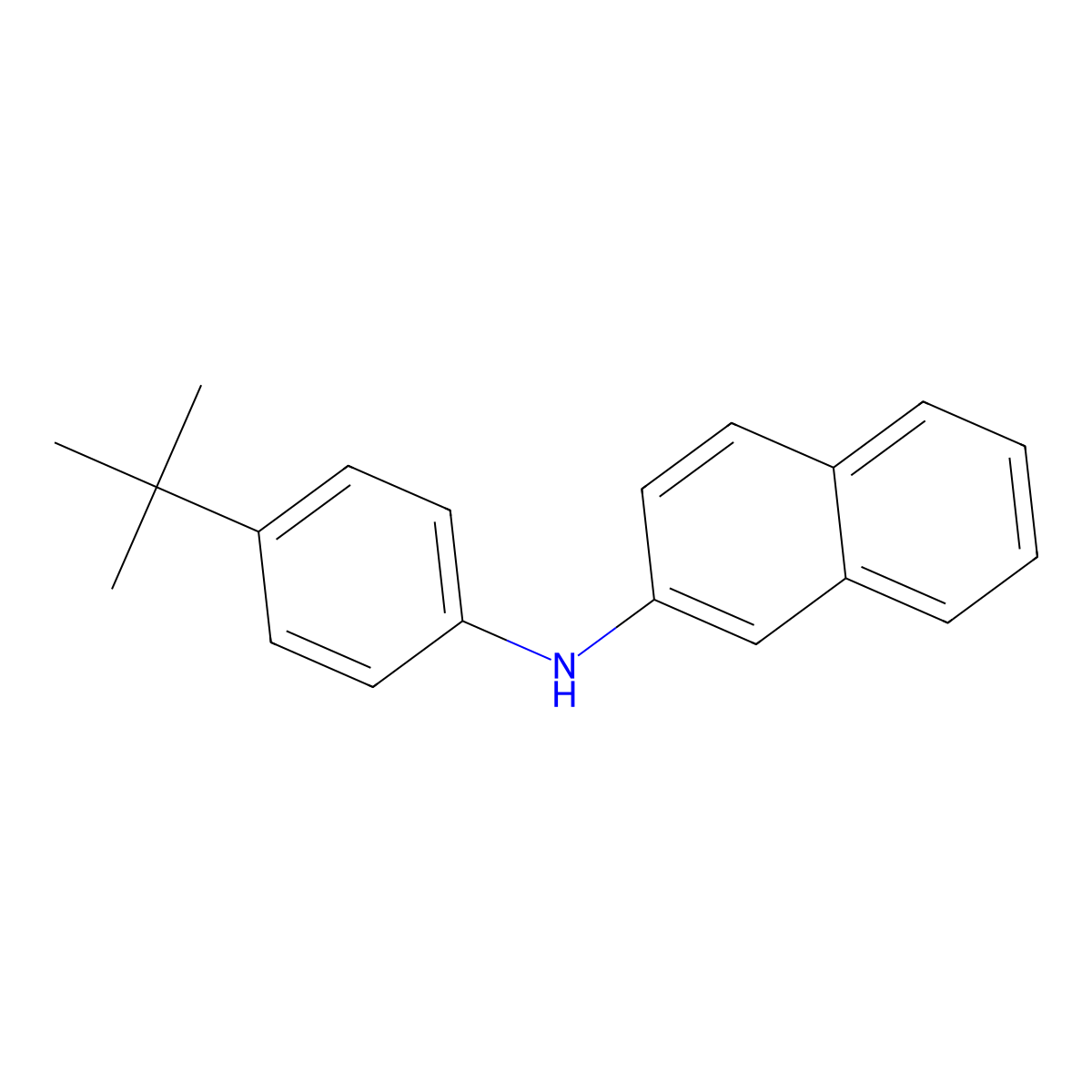 N-(4-tert-Butylphenyl)-2-naphthylamine molecular structure, CAS 1875-67-8