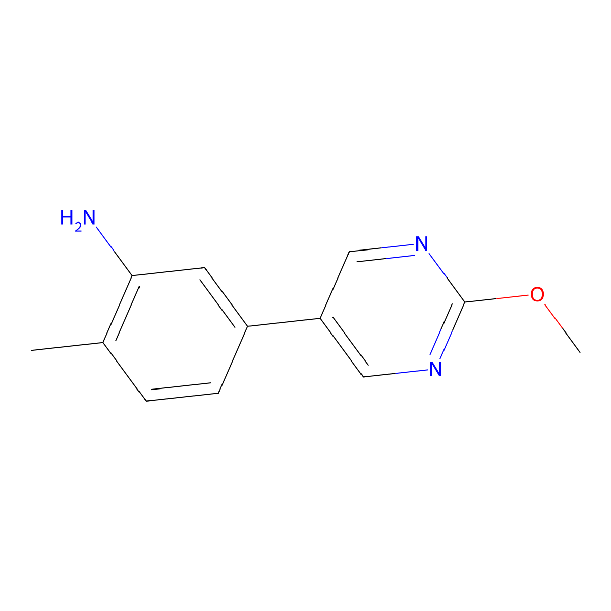 5-(2-Methoxypyrimidin-5-yl)-2-methylaniline molecular structure, CAS 1875014-27-9