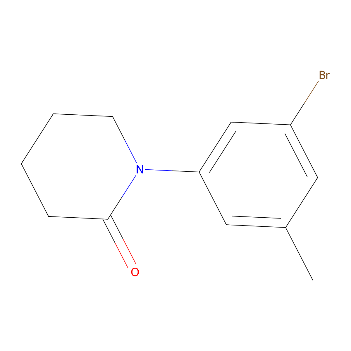 1-(3-Bromo-5-methylphenyl)piperidin-2-one molecular structure, CAS 1875025-92-5