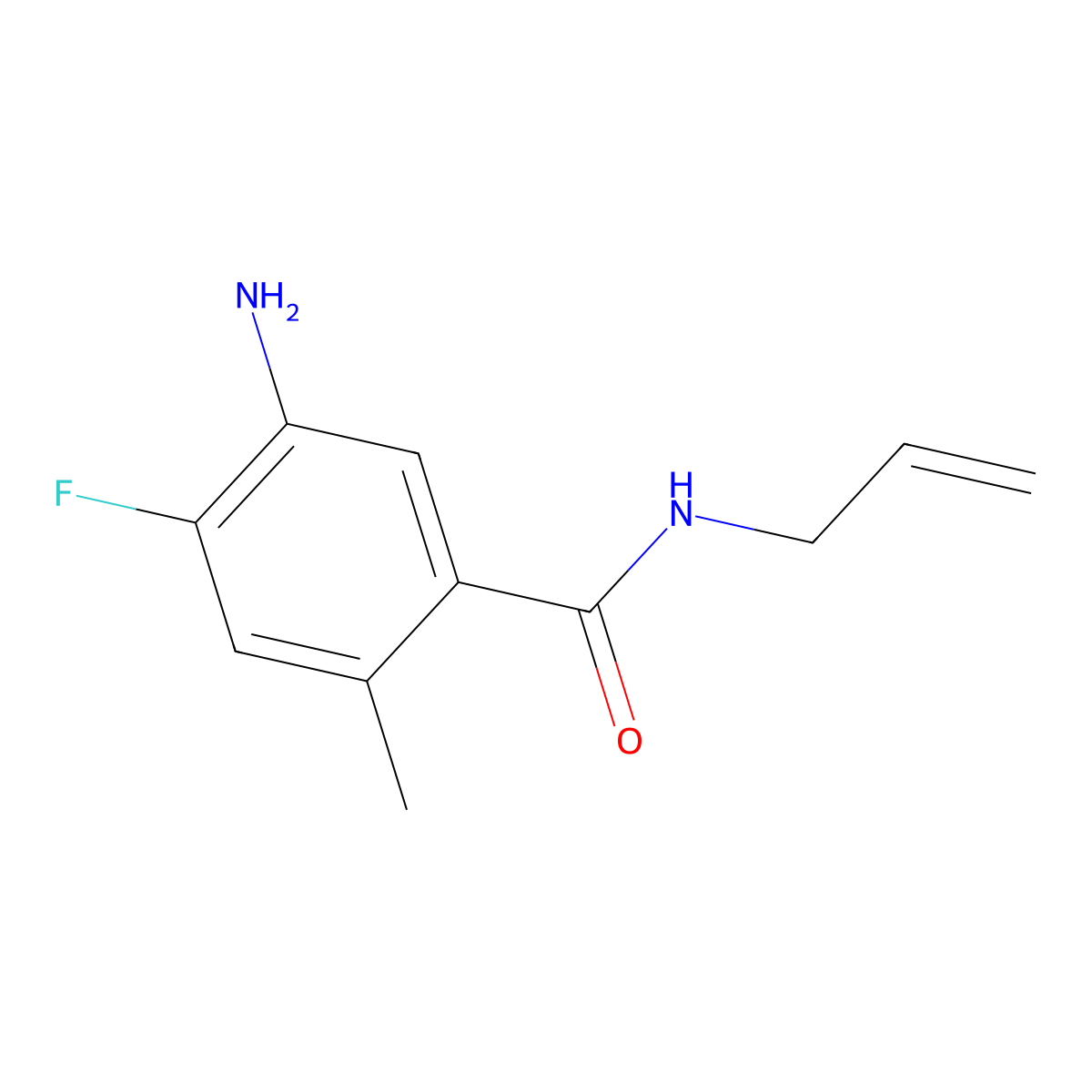 N-Allyl-5-amino-4-fluoro-2-methyl-benzamide molecular structure, CAS 1875031-34-7
