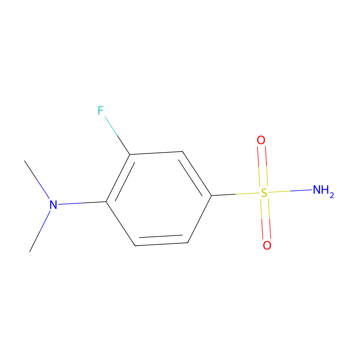 4-(Dimethylamino)-3-fluorobenzene-1-sulfonamide molecular structure, CAS 1875044-08-8