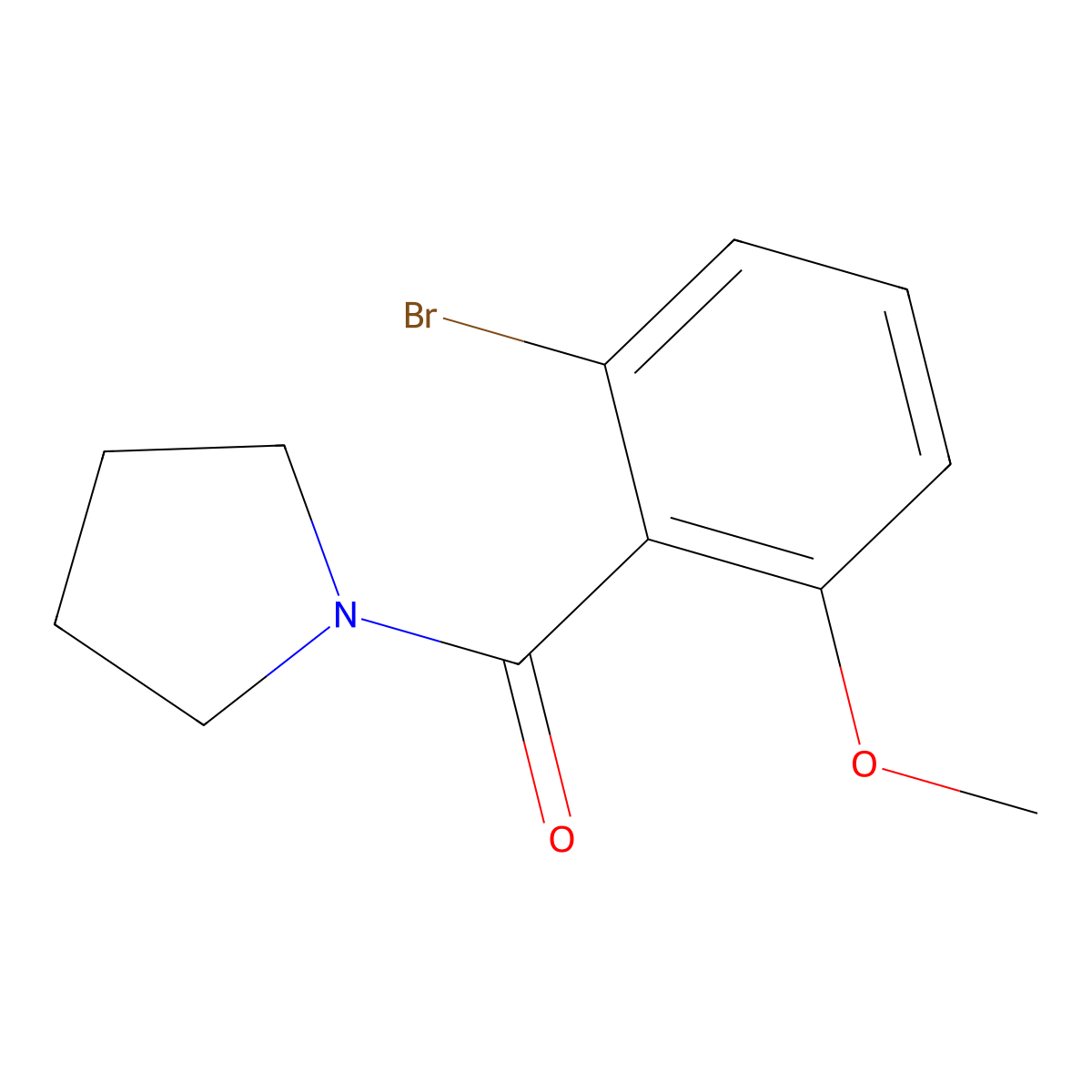 (2-Bromo-6-methoxyphenyl)(pyrrolidin-1-yl)methanone molecular structure, CAS 1875060-51-7