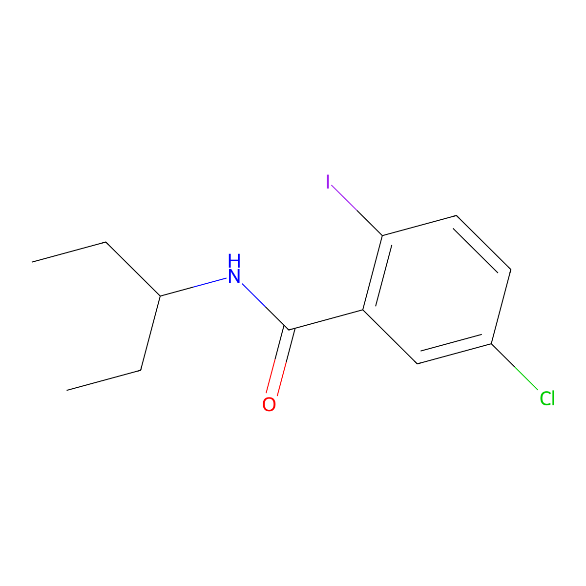 5-Chloro-N-(1-ethylpropyl)-2-iodobenzamide molecular structure, CAS 1875086-03-5