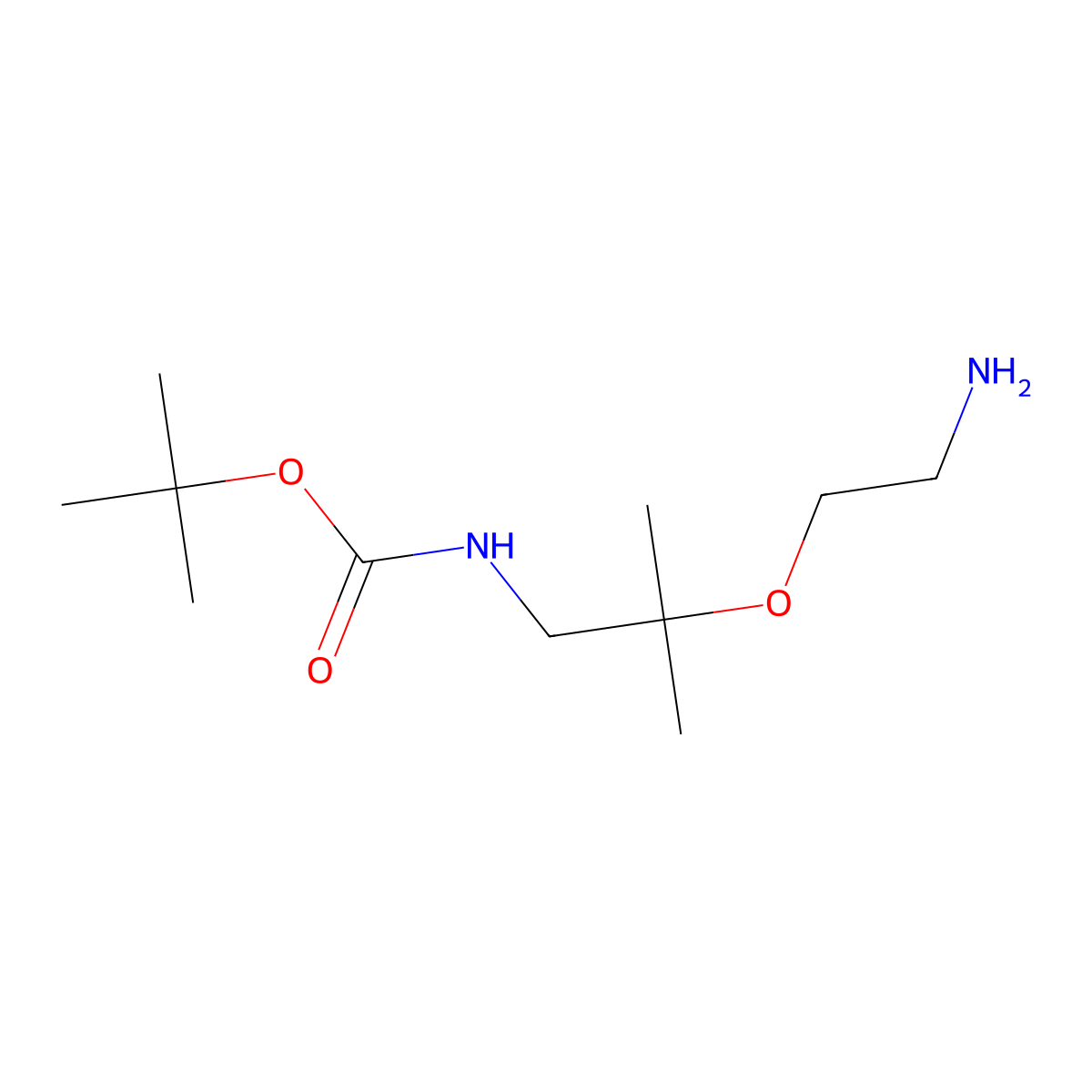 tert-butyl N-[2-(2-aminoethoxy)-2-methylpropyl]carbamate molecular structure, CAS 1875194-28-7