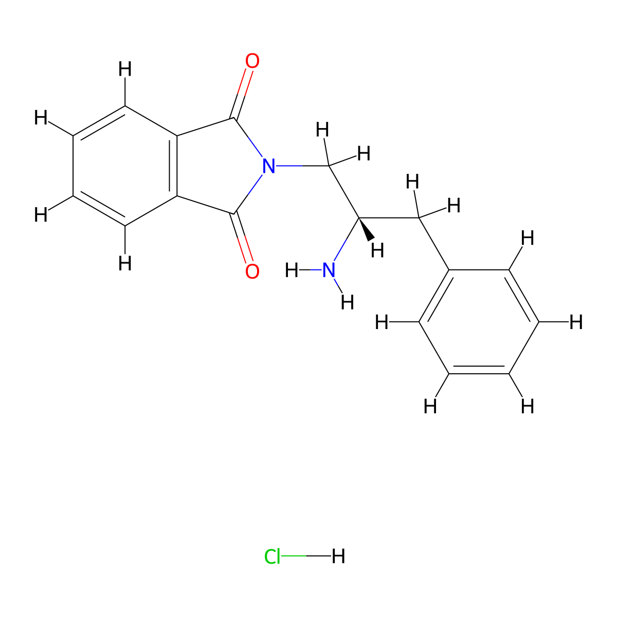(S)-2-(2-aMino-3-phenylpropyl)isoindoline-1,3-dione (Hydrochloride) molecular structure, CAS 187526-95-0