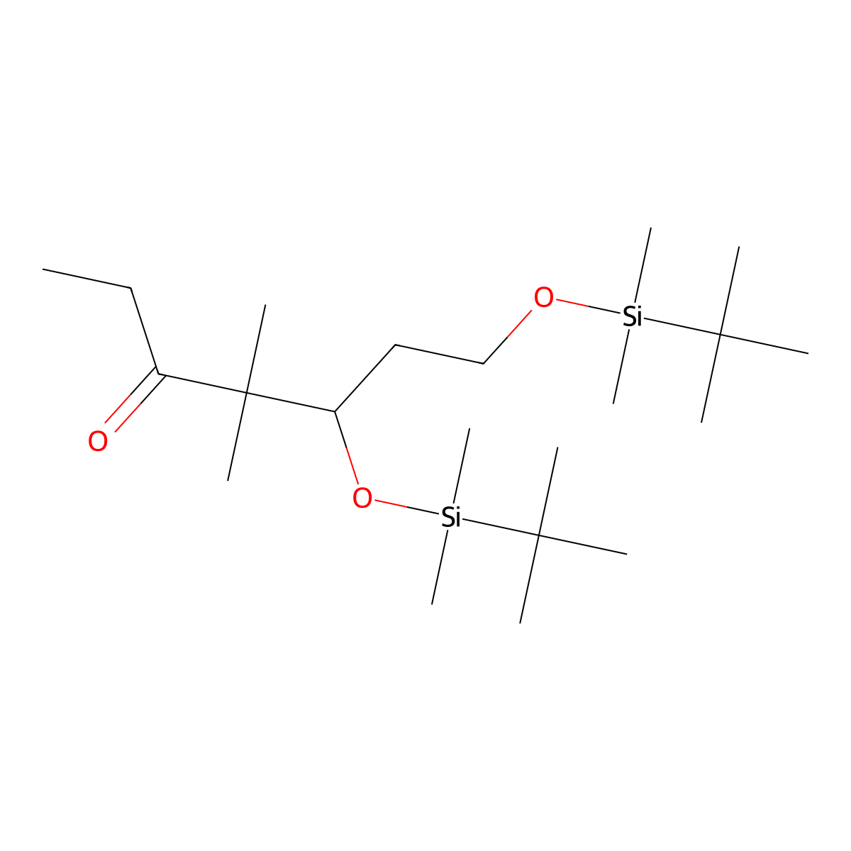 (5S)-5,7-Bis-{[tert-butyldimethylsilyl)oxy]}-4,4-dimethylheptan-3-one molecular structure, CAS 187527-25-9