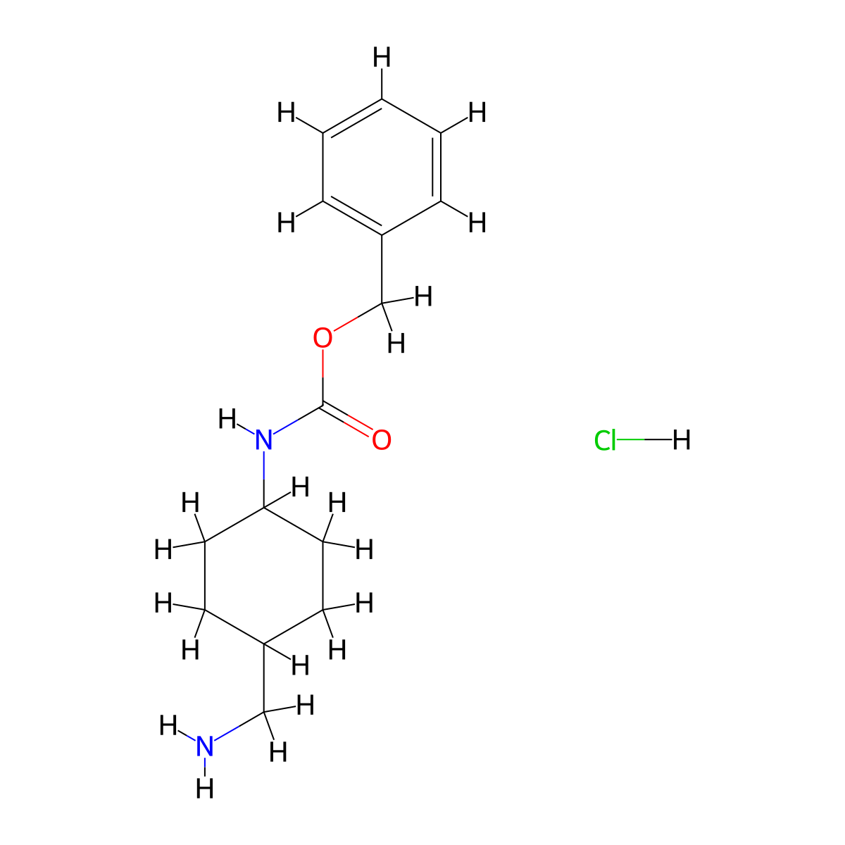trans-4-(Cbz-amino)cyclohexanemethanamine hydrochloride molecular structure, CAS 187533-10-4