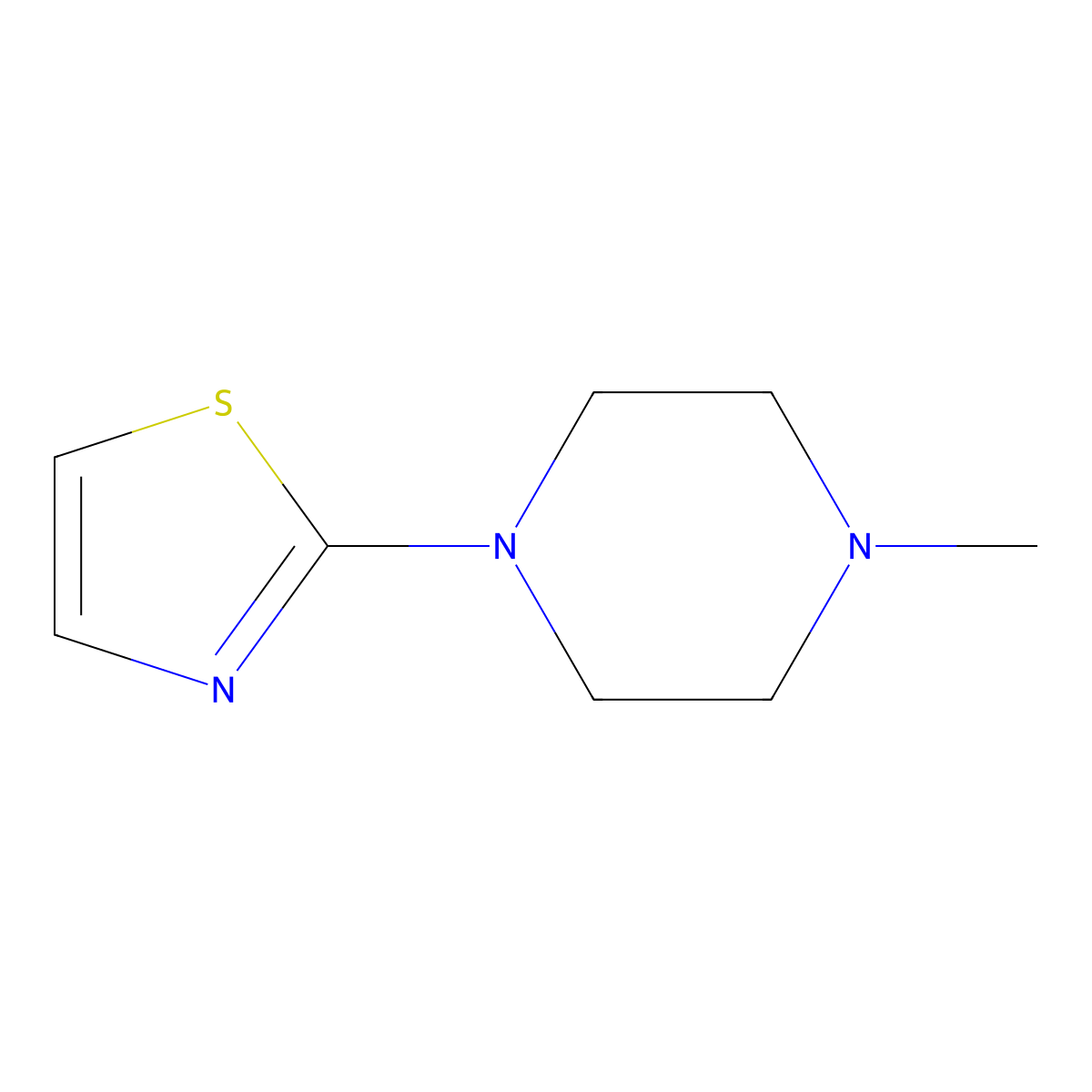 1-Methyl-4-(1,3-thiazol-2-yl)piperazine molecular structure, CAS 187533-52-4