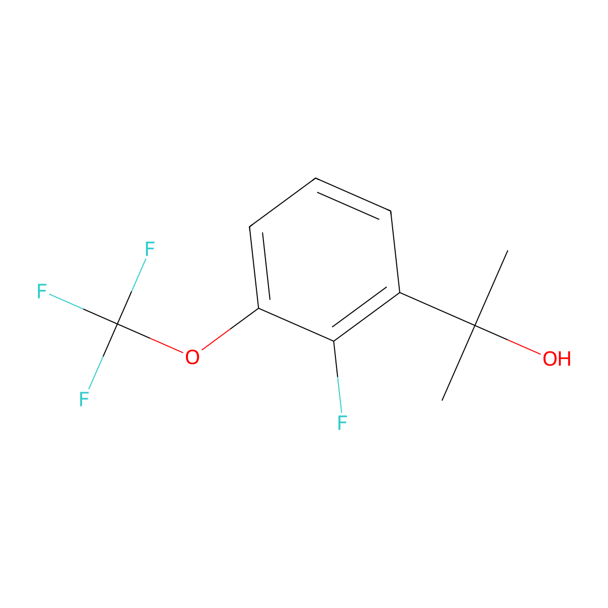 2-Fluoro-alpha,alpha-dimethyl-3-(trifluoromethoxy)benZenemethanol molecular structure, CAS 1875343-89-7