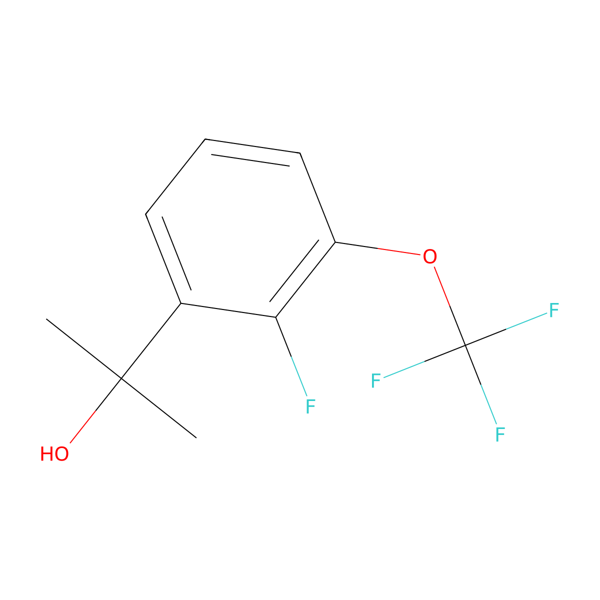 2-Fluoro-alpha,alpha-dimethyl-3-(trifluoromethoxy)benZenemethanol molecular structure, CAS 1875343-89-7
