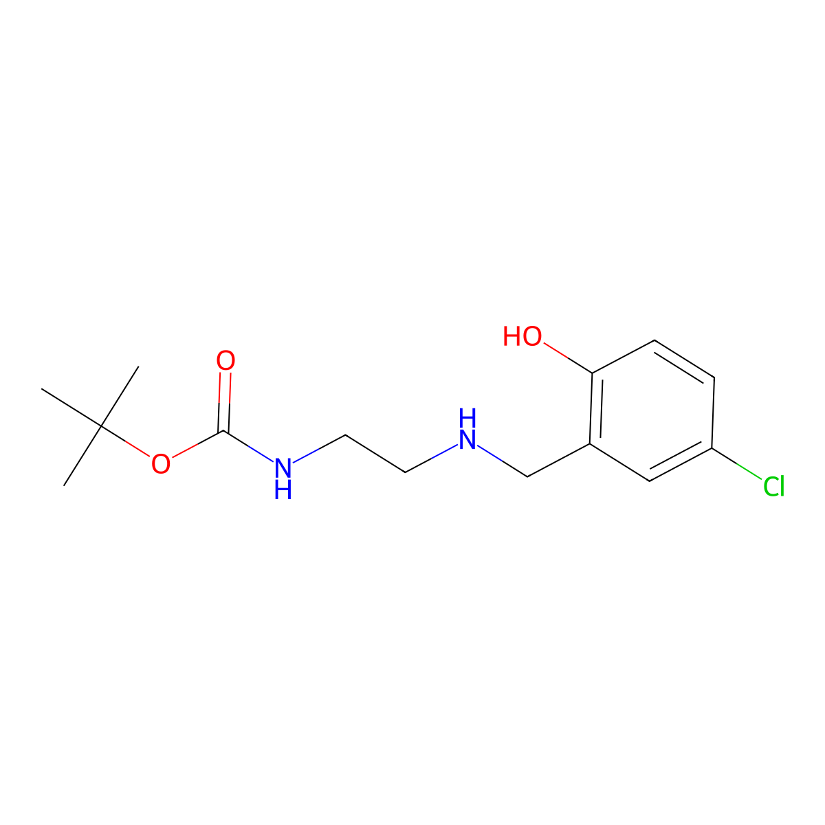 t-Butyl {2-[(5-chloro-2-hydroxybenzyl)amino]ethyl}carbamate molecular structure, CAS 1875345-98-4