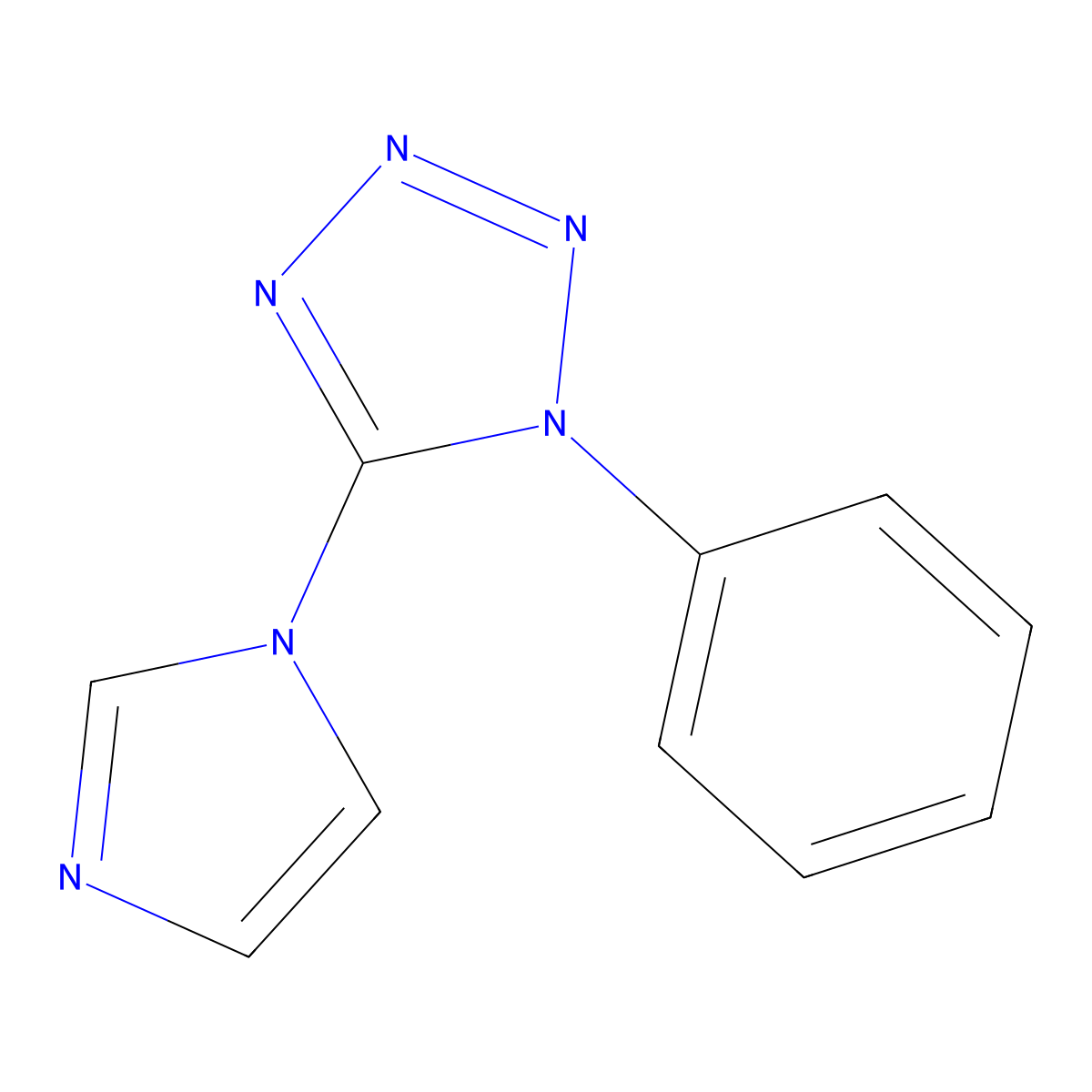 5-Imidazol-1-yl-1-phenyltetrazole molecular structure, CAS 187537-02-6