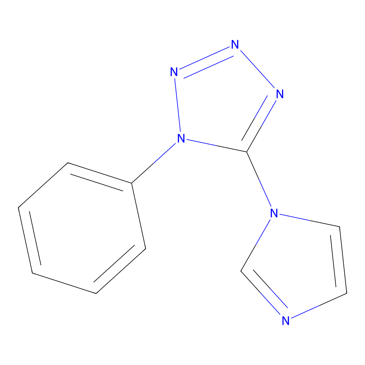 5-Imidazol-1-yl-1-phenyltetrazole molecular structure, CAS 187537-02-6