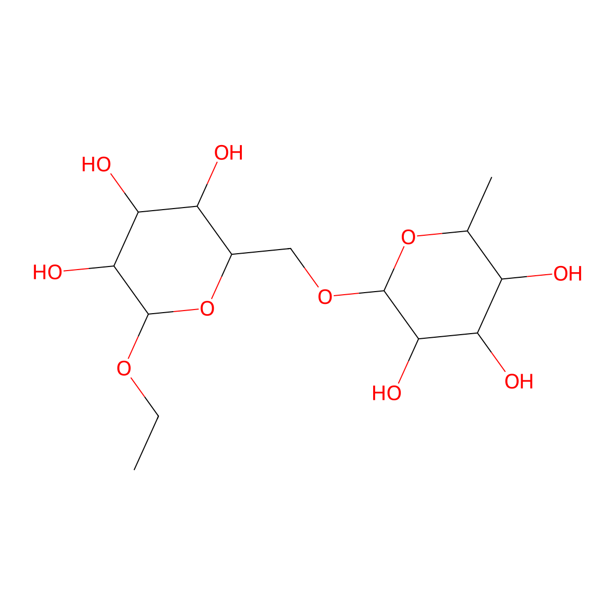 Ethyl rutinoside molecular structure, CAS 187539-57-7