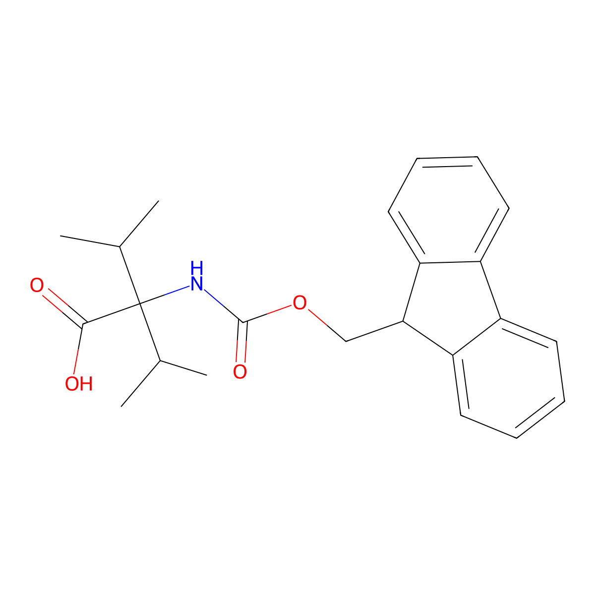 2-({[(9H-fluoren-9-yl)methoxy]carbonyl}amino)-3-methyl-2-(propan-2-yl)butanoic acid molecular structure, CAS 1875409-75-8