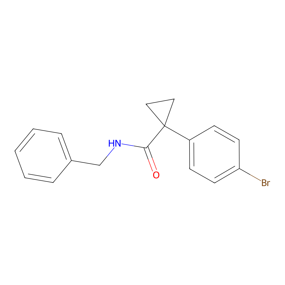 1-(4-Bromophenyl)-N-(phenylmethyl)cyclopropanecarboxamide molecular structure, CAS 1875422-51-7