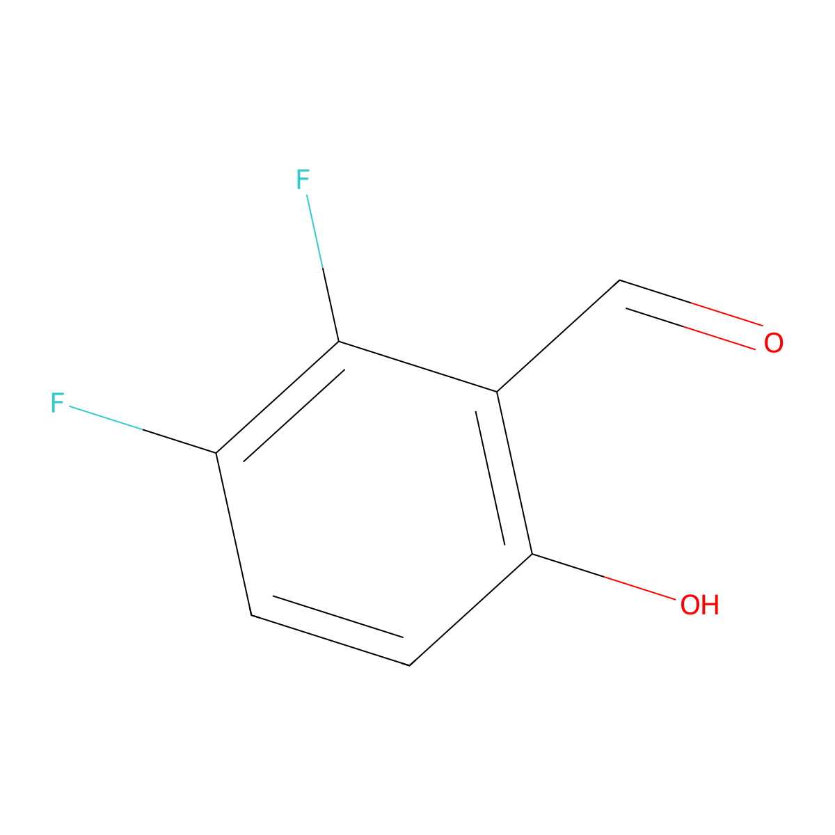 2,3-Difluoro-6-hydroxybenzaldehyde molecular structure, CAS 187543-89-1