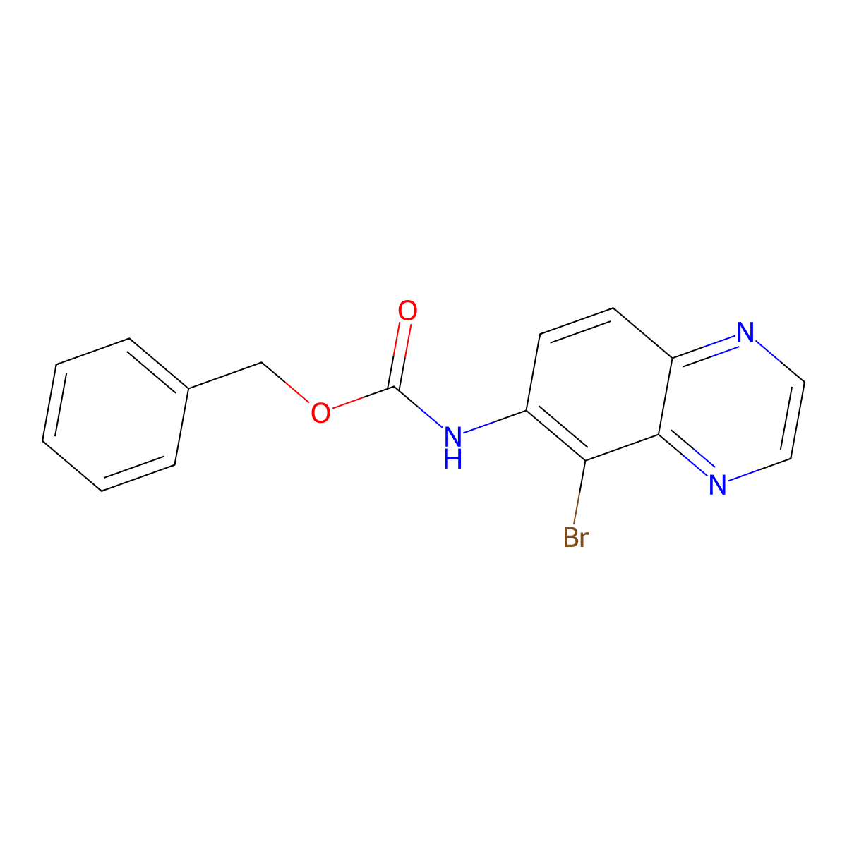 benzyl N-(5-bromoquinoxalin-6-yl)carbamate molecular structure, CAS 1875446-32-4