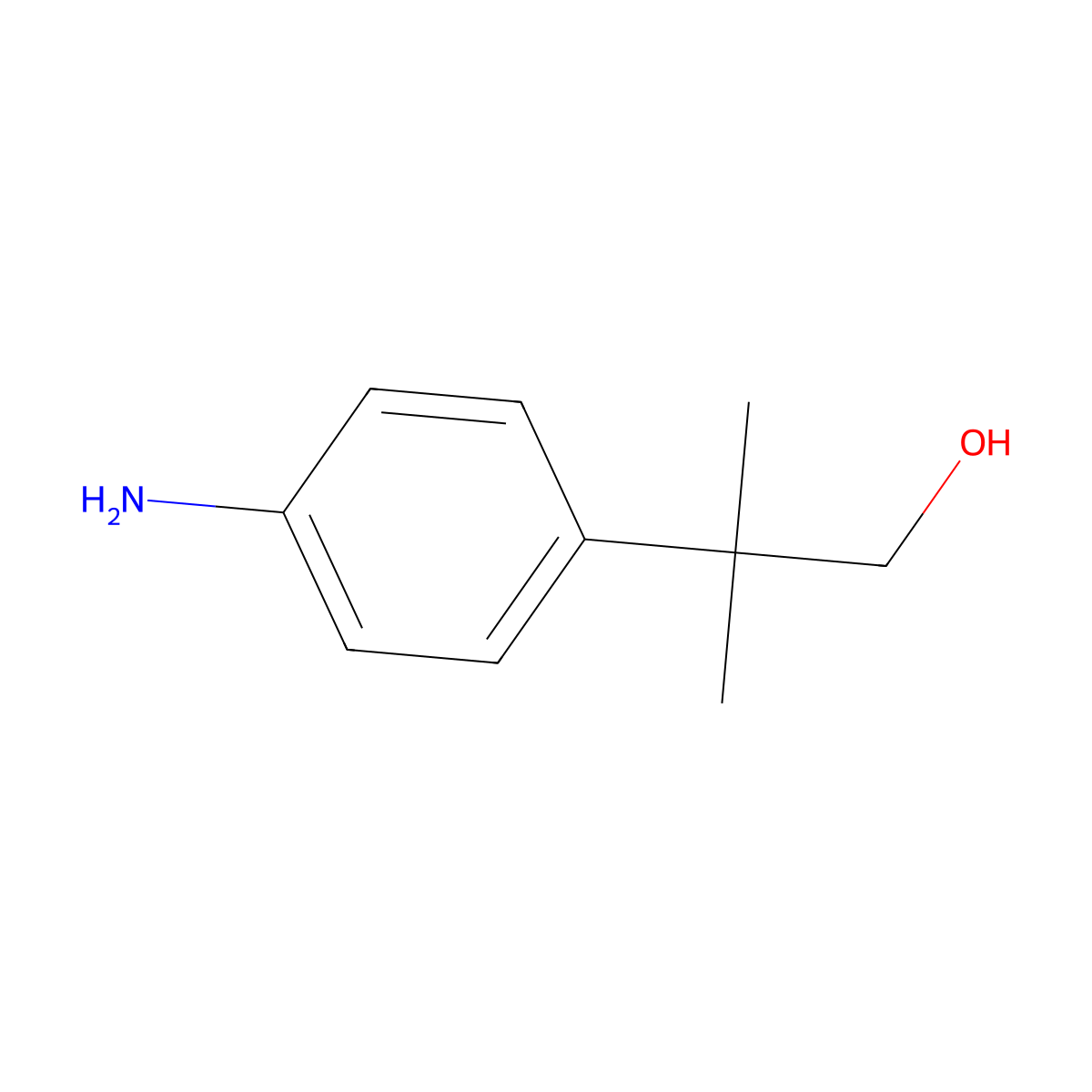 2-(4-Aminophenyl)-2-methylpropan-1-ol molecular structure, CAS 18755-56-1