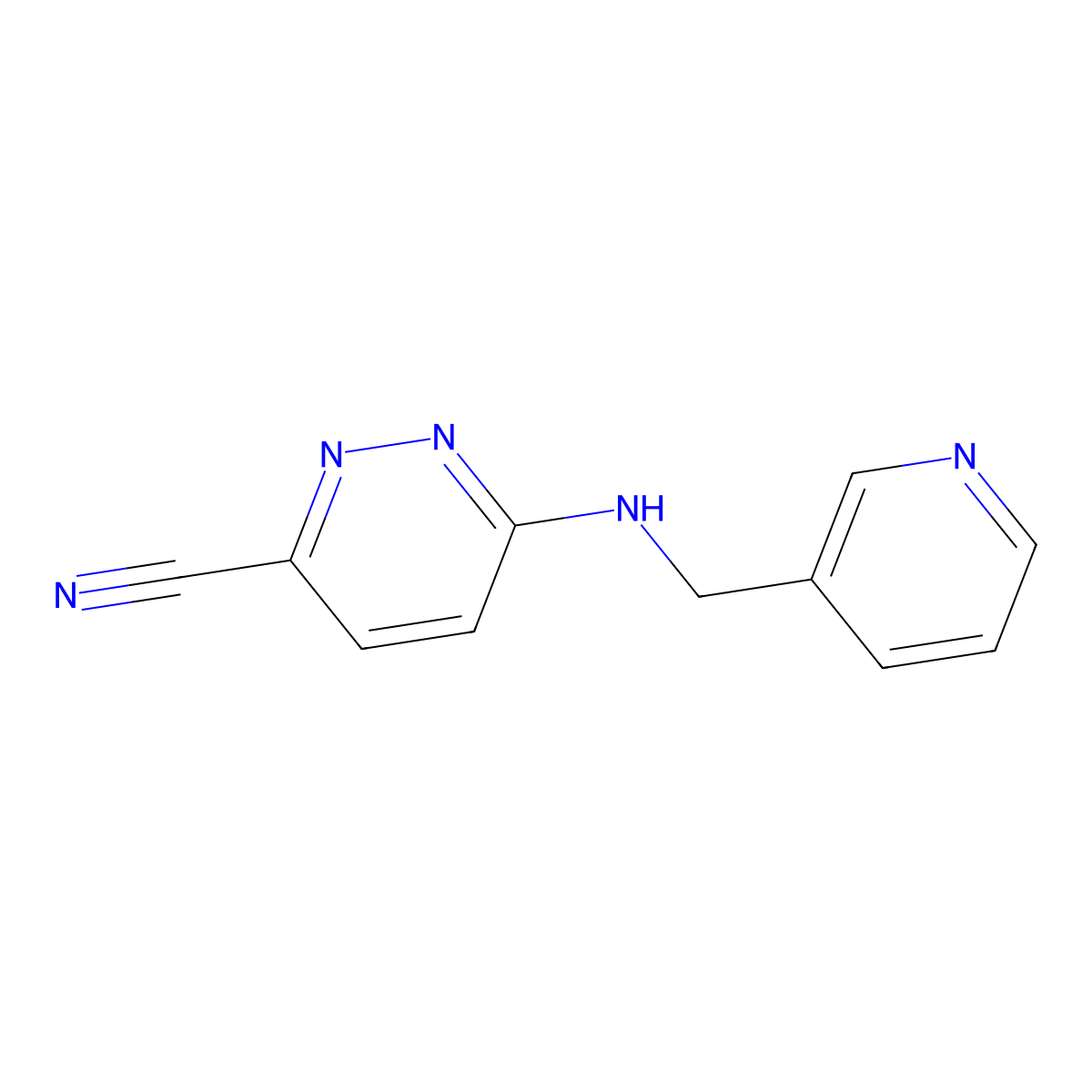 6-{[(Pyridin-3-yl)methyl]amino}pyridazine-3-carbonitrile molecular structure, CAS 1875512-31-4