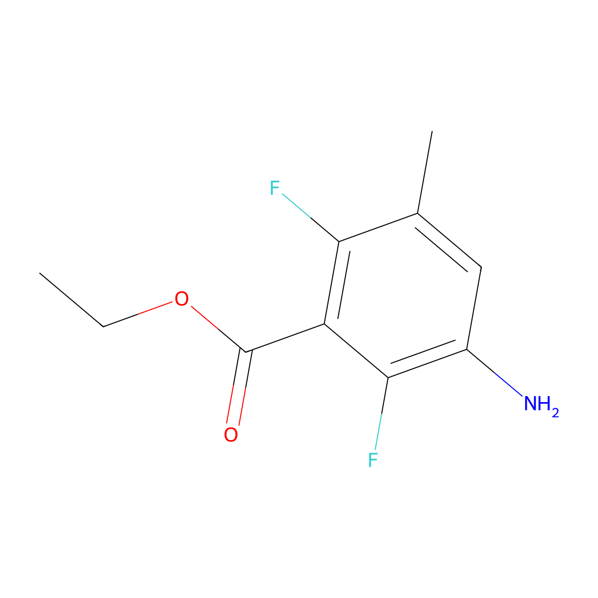 Ethyl 3-amino-2,6-difluoro-5-methylbenzoate molecular structure, CAS 1875551-91-9