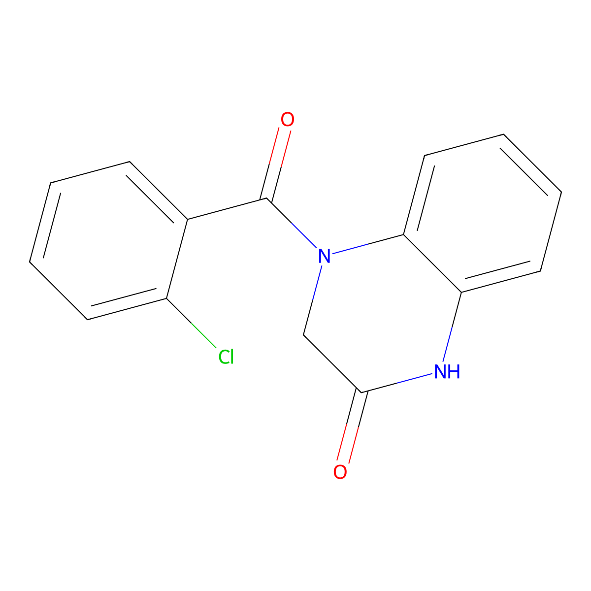 4-(2-Chlorobenzoyl)-1,2,3,4-tetrahydroquinoxalin-2-one molecular structure, CAS 18756-07-5
